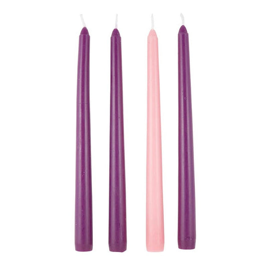 10" Advent Taper Candle Set (Set Of 4) - Re-vived