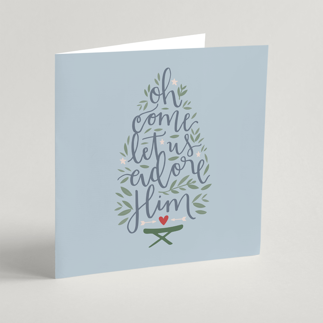 Oh Come Let Us Adore Him Christmas Cards - 10 Pack - Re-vived