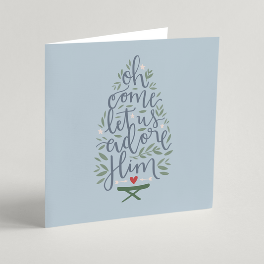 Oh Come Let Us Adore Him Christmas Cards - 10 Pack - Re-vived