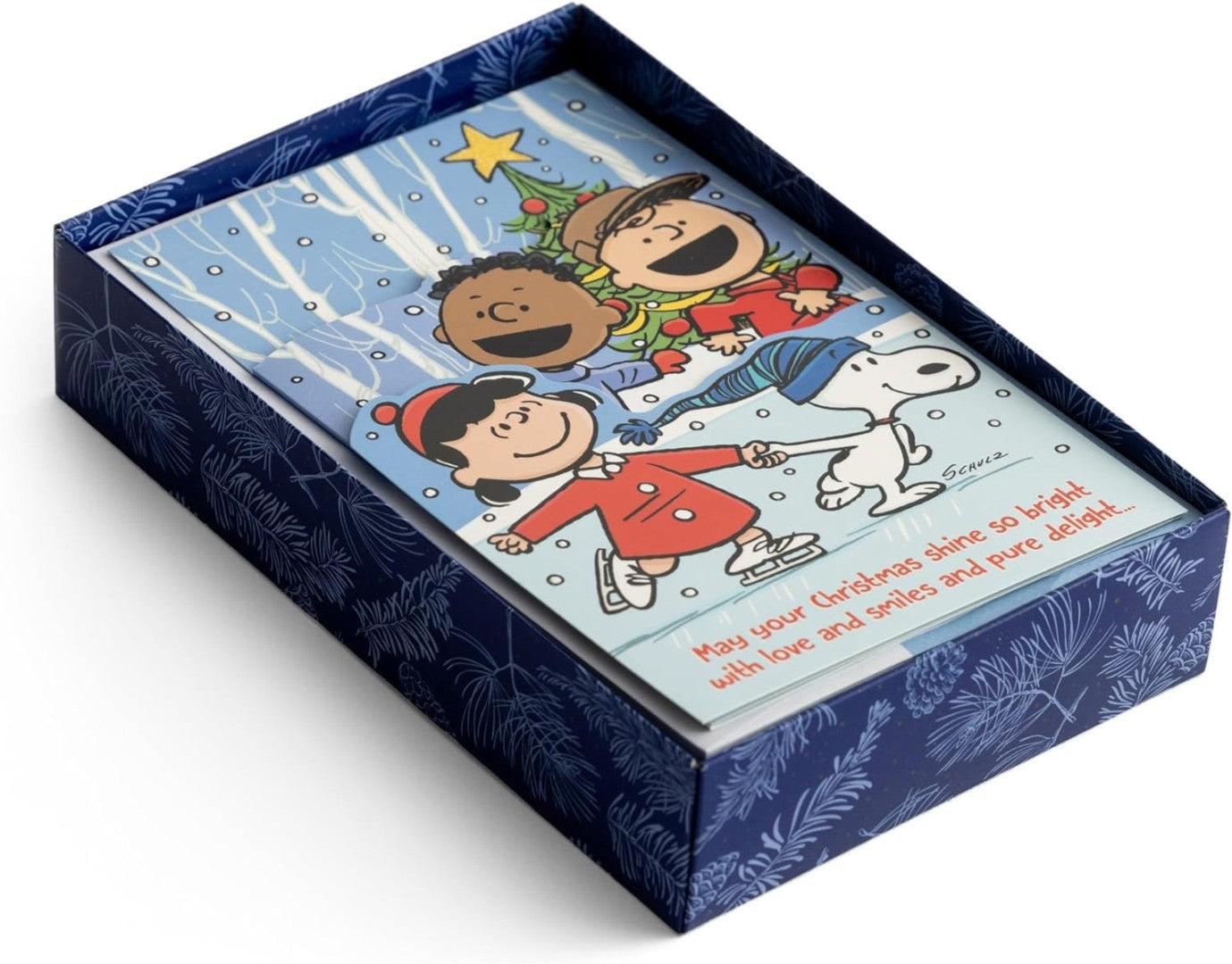 Christmas Boxed Cards: Peanuts - Ice Skating (Box of 18) - Re-vived