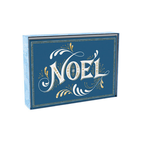 Christmas Boxed Cards: Blue Noel (Pack of 18) - Re-vived