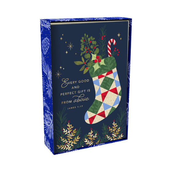Christmas Boxed Cards: Christmas Stocking (Pack of 18) - Re-vived