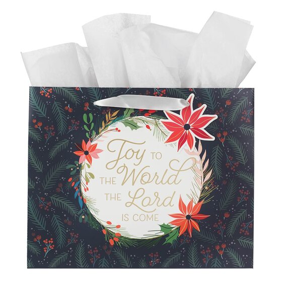Large Gift Bag: Joy To The World (Midnight Blue) - Re-vived