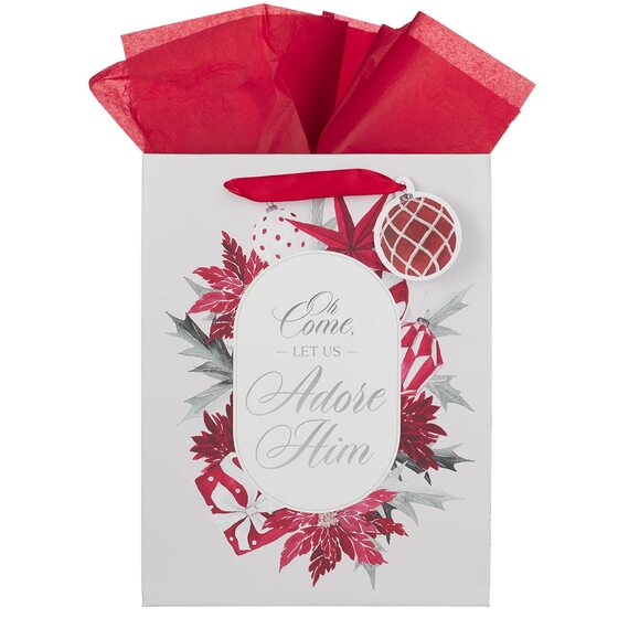 Large Gift Bag & Card: Come Let Us Adore Him - Re-vived