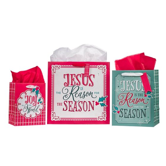 Jesus Is The Reason For The Season 3-Piece Gift Bag Set - Re-vived