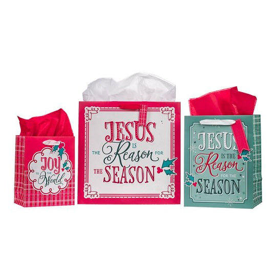Jesus Is The Reason For The Season 3-Piece Gift Bag Set - Re-vived