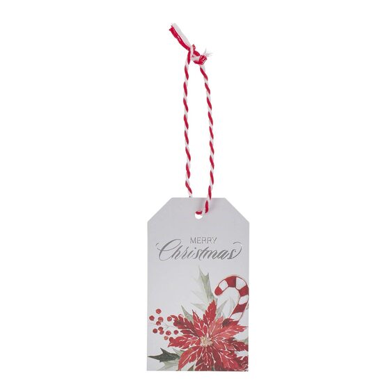 Poinsettia & Holly Gift Tag Set - Re-vived