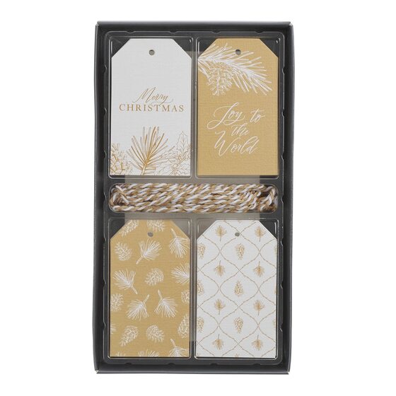 Merry Christmas Golden Pine Gift Tag Set - Re-vived
