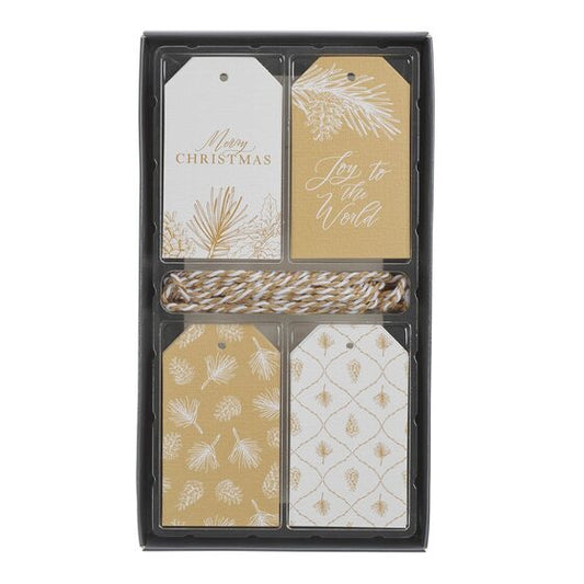 Merry Christmas Golden Pine Gift Tag Set - Re-vived
