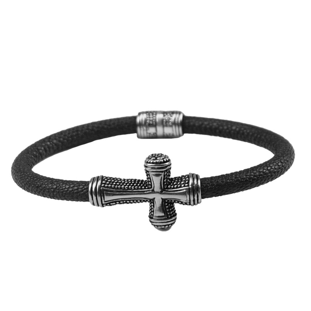 Textured Cross Bracelet - Re-vived