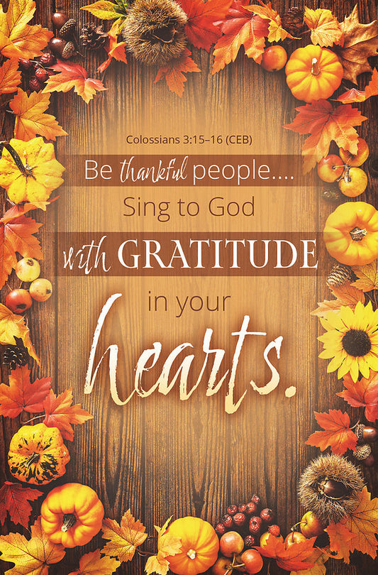 Gratitide in Your Heart Thanksgiving Bulletin (pack of 100) - Re-vived