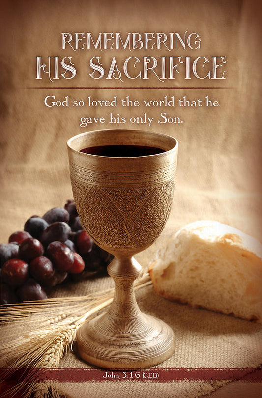 Remembering His Sacrifice Communion Bulletin (pack of 100) - Re-vived