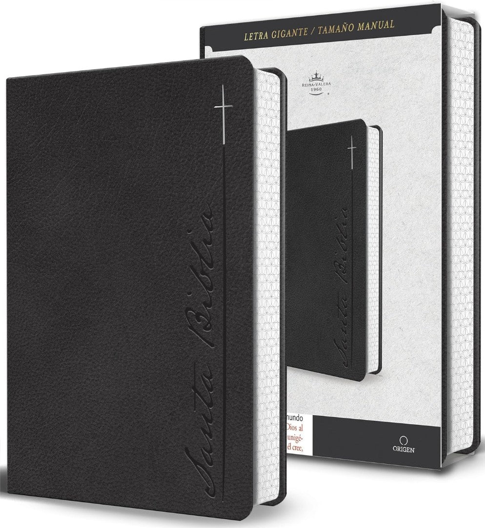 Biblia RVR60 Letra Gigante, Simil Gris Y Cantos Pintados - Re-vived