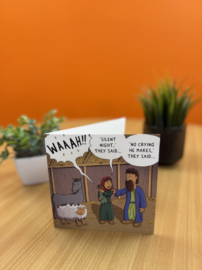 Not a Silent Night Christmas Card - Nutty Nativity - Re-vived
