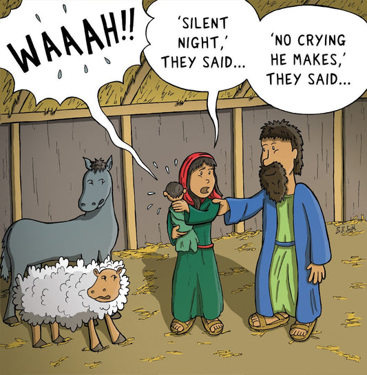 Not a Silent Night Christmas Card - Nutty Nativity - Re-vived