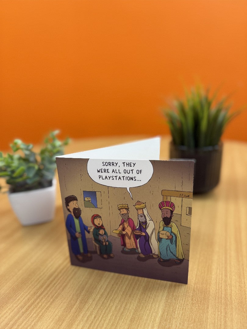 Wise Men Gifts Christmas Card - Nutty Nativity - Re-vived