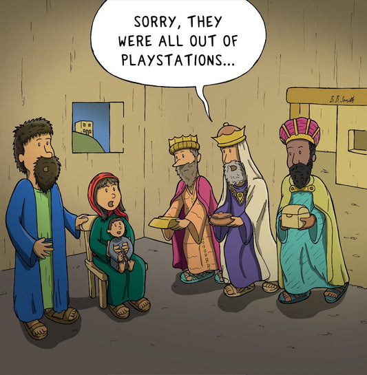 Wise Men Gifts Christmas Card - Nutty Nativity - Re-vived