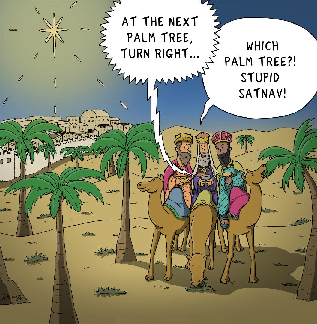 Lost Wise Men Christmas Card - Nutty Nativity - Re-vived