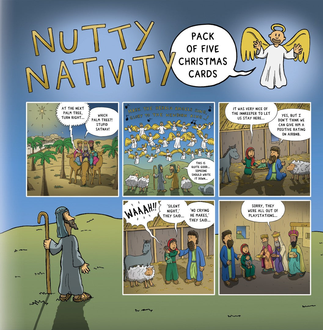 Nutty Nativity Christmas Cards (pack of 5) - Re-vived
