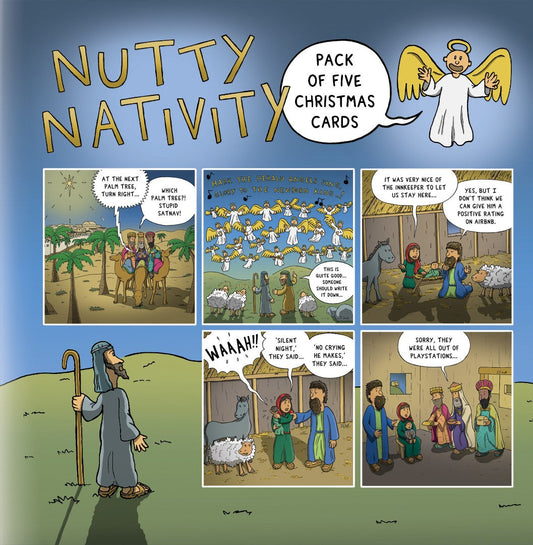Nutty Nativity Christmas Cards (pack of 5) - Re-vived