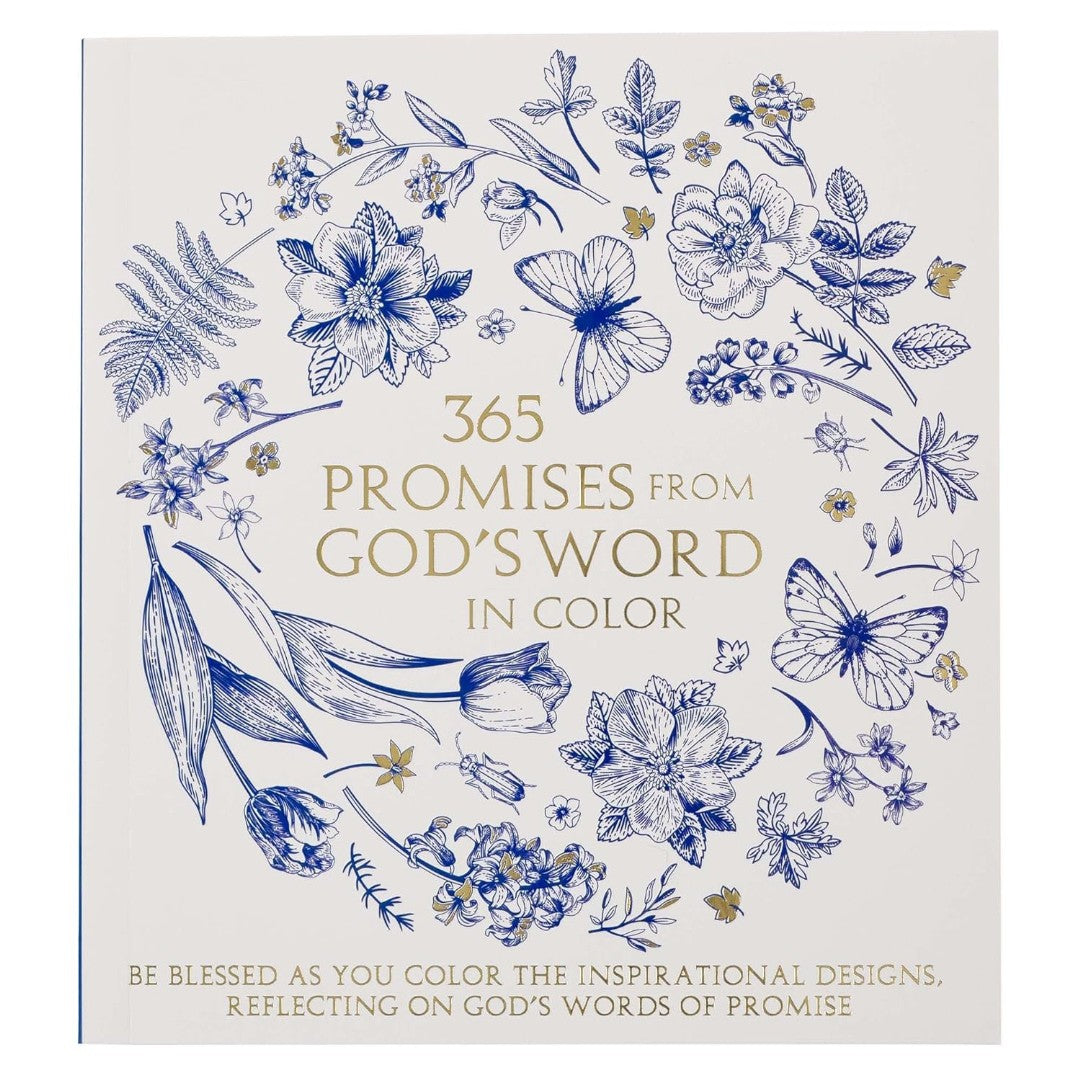 365 Promises From God's Word In Color Blue Floral Colouring - Re-vived