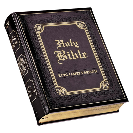 Dark Brown Faux Leather Hardcover King James Version Family - Re-vived