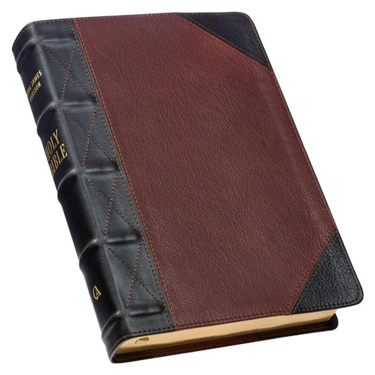 KJV Bible Giant Print Full-Size Full-Grain Leather, Espresso - Re-vived