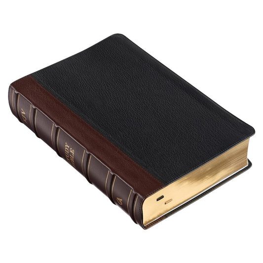 Black And Burgundy Genuine Leather Large Print KJV - Re-vived