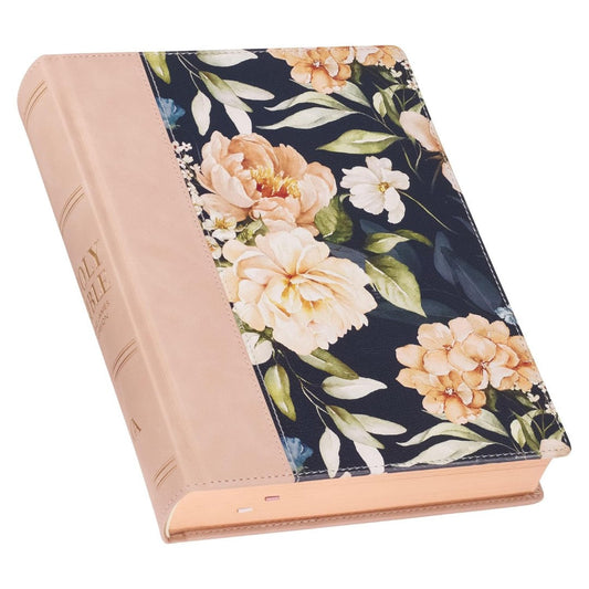 Dusty Peach Faux Leather Hardcover Large Print KJV - Re-vived