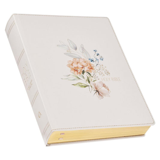 Blush Bouquet Faux Leather Hardcover Large Print King James - Re-vived