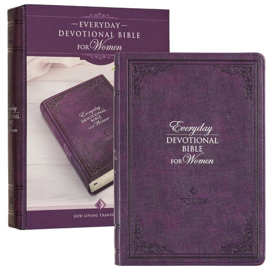 Framed Purple Faux Leather NLT Everyday Devotional Bible - Re-vived