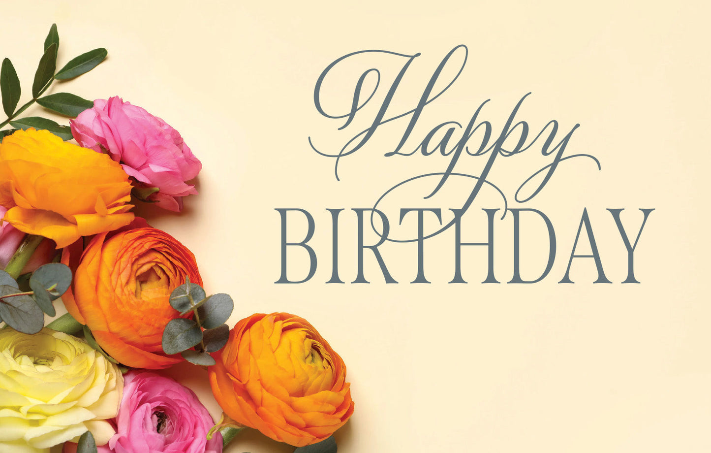 Birthday Postcard: Happy Birthday Flowers (Pack of 25) - Re-vived