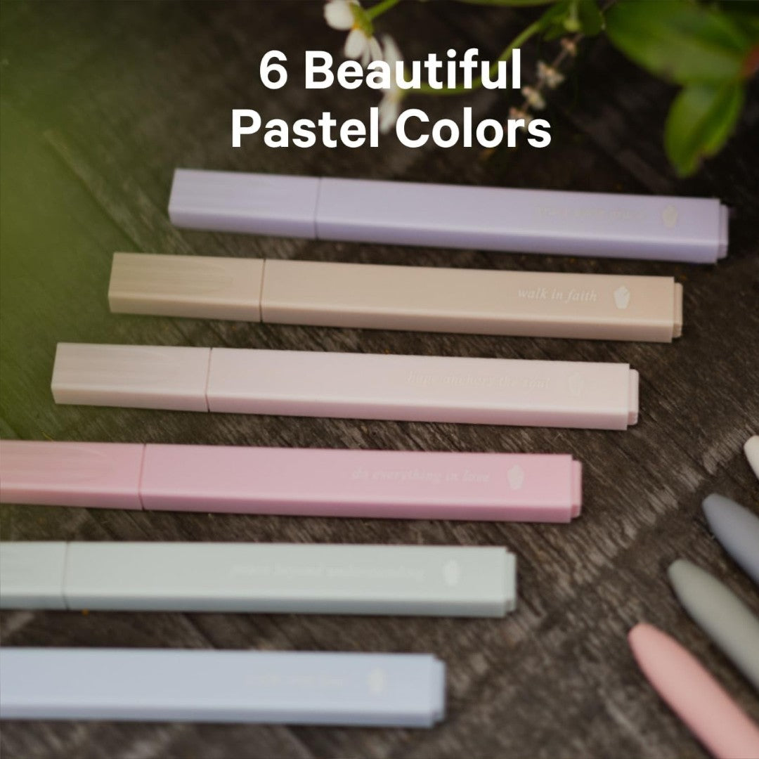 Evergreen Pastel Highlighters (Pack of 6) - Re-vived