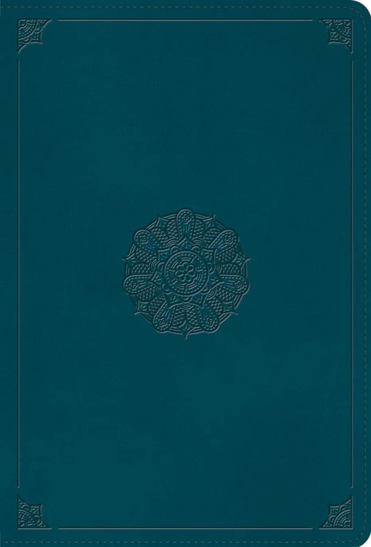 ESV Giant Print Thinline Bible, Deep Teal, Emblem Design - Re-vived