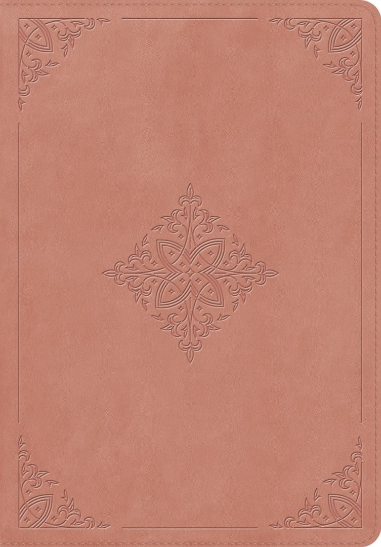 ESV Giant Print Bible, Blush Rose, Fleur-De-Lis Design - Re-vived