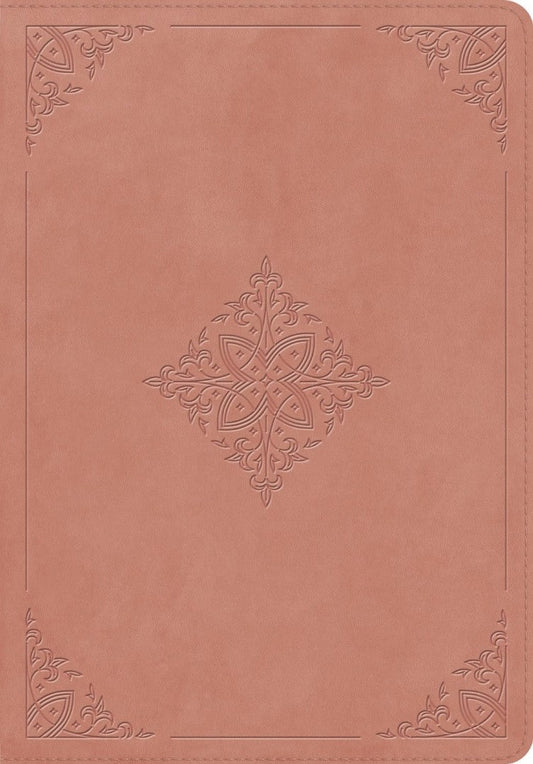ESV Giant Print Bible, Blush Rose, Fleur-De-Lis Design - Re-vived