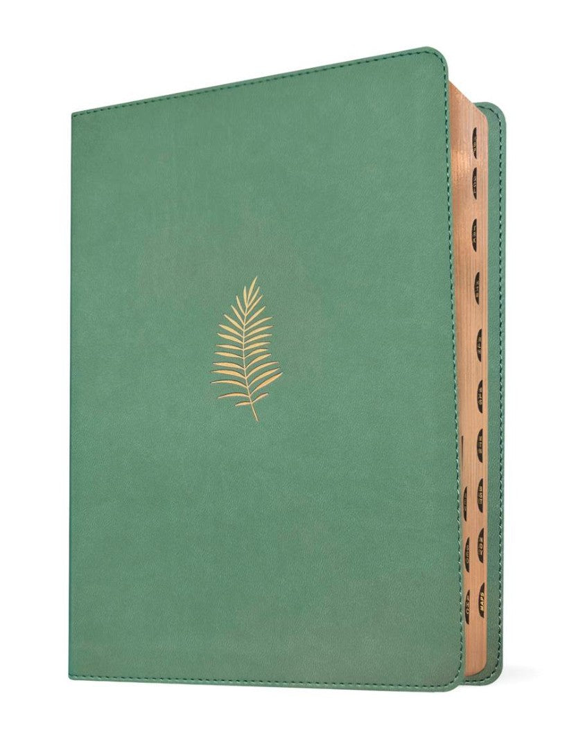 NLT Wide Margin Bible, Filament Enabled, Sage Green, Indexed - Re-vived