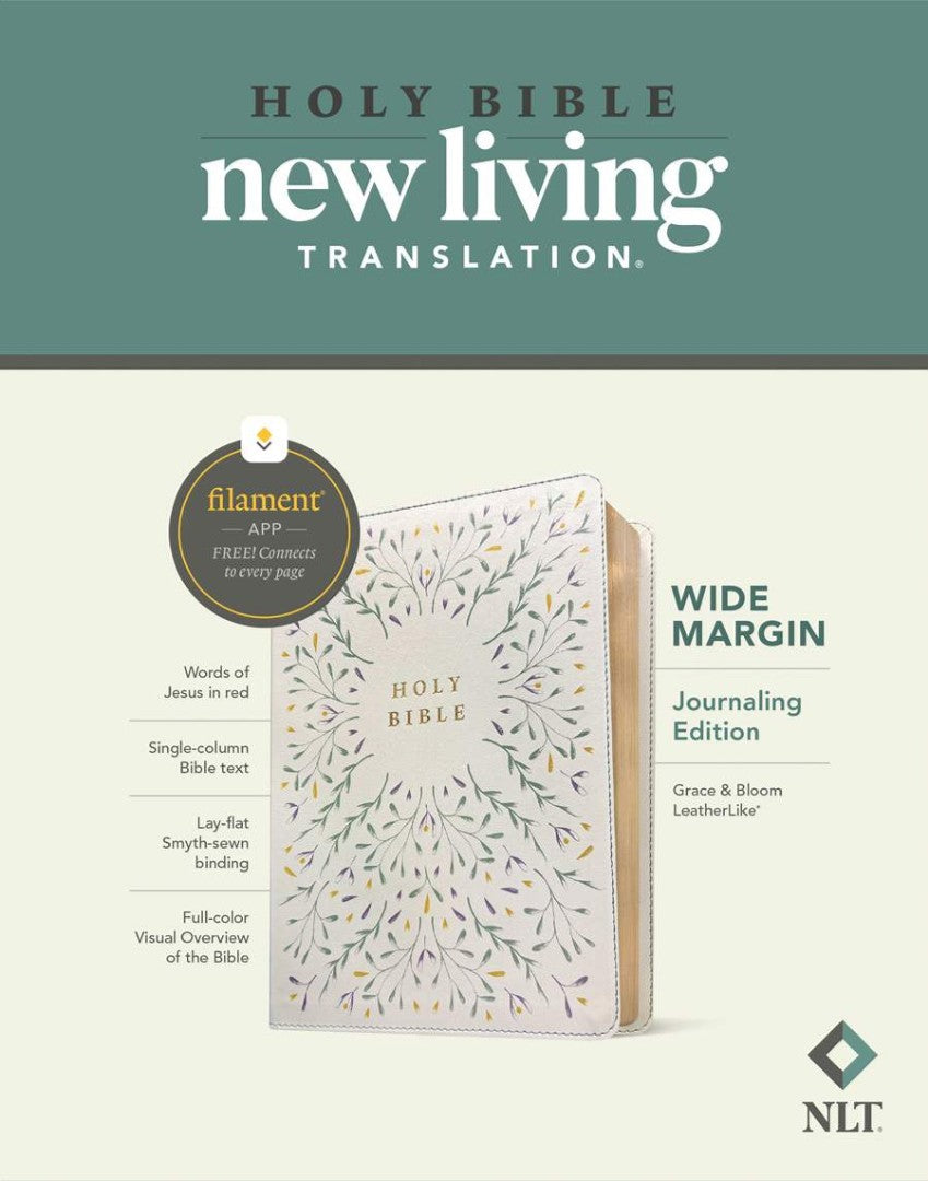 NLT Wide Margin Bible, Filament Enabled, Grace & Bloom - Re-vived
