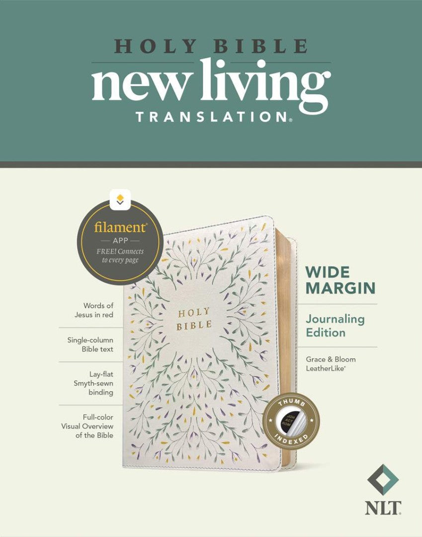 NLT Wide Margin Bible, Filament Ed., Grace & Bloom, Indexed - Re-vived