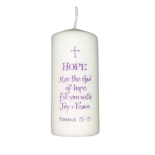 Hope - Romans 15:13 - Pillar Candle - Re-vived