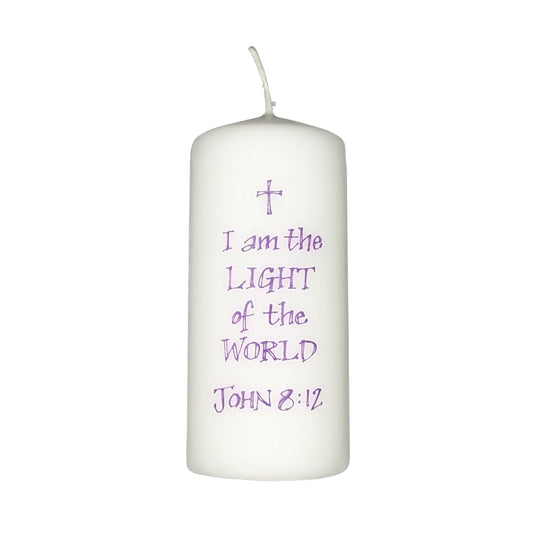 I Am The Light - John 8:12 - Pillar Candle - Re-vived