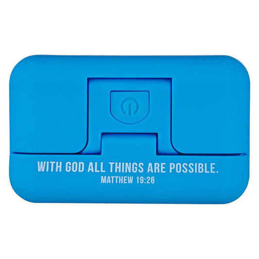 With God All Things Are Possible Blue Adjustable Clip-On Boo - Re-vived