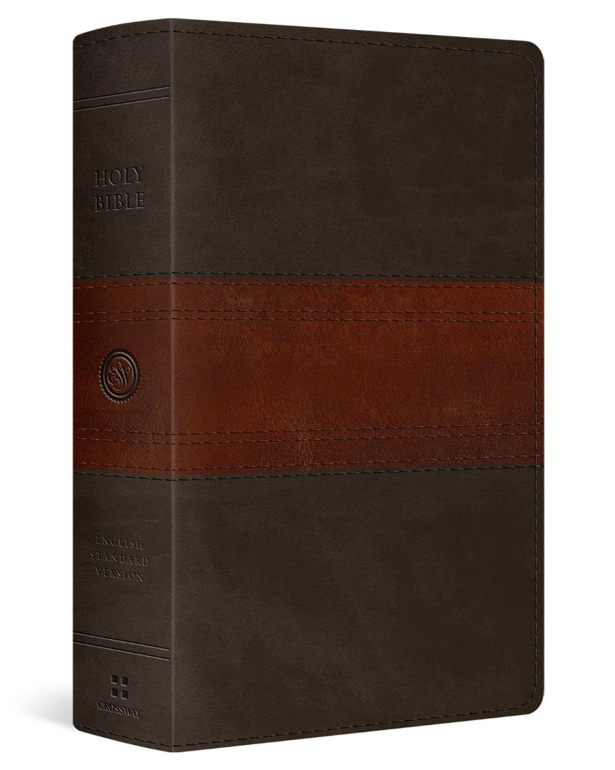 ESV Giant Print Personal Size Bible, Red Letter, Forest/Tan - Re-vived