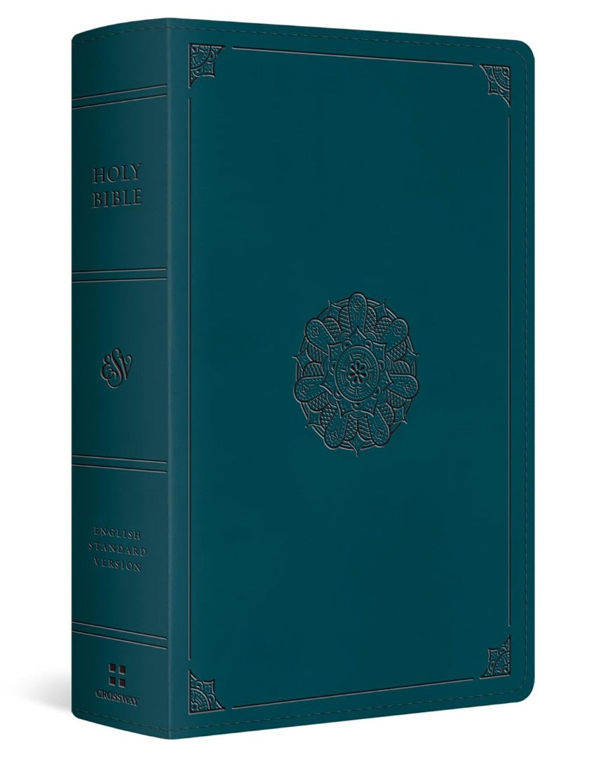 ESV Giant Print Personal Size Bible, Red Letter, Deep Teal - Re-vived