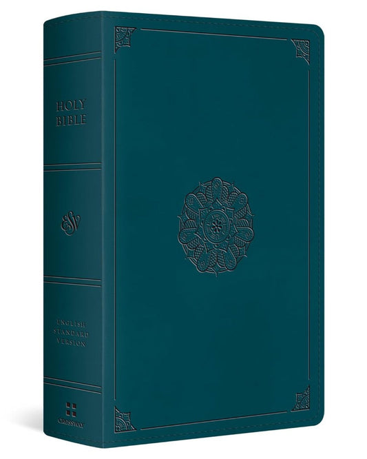 ESV Giant Print Personal Size Bible, Red Letter, Deep Teal - Re-vived