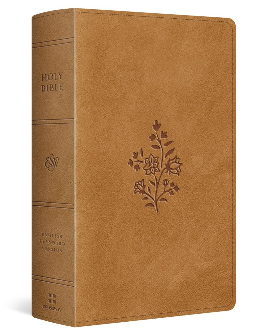 ESV Giant Print Personal Size Bible, Red Letter, Caramel - Re-vived