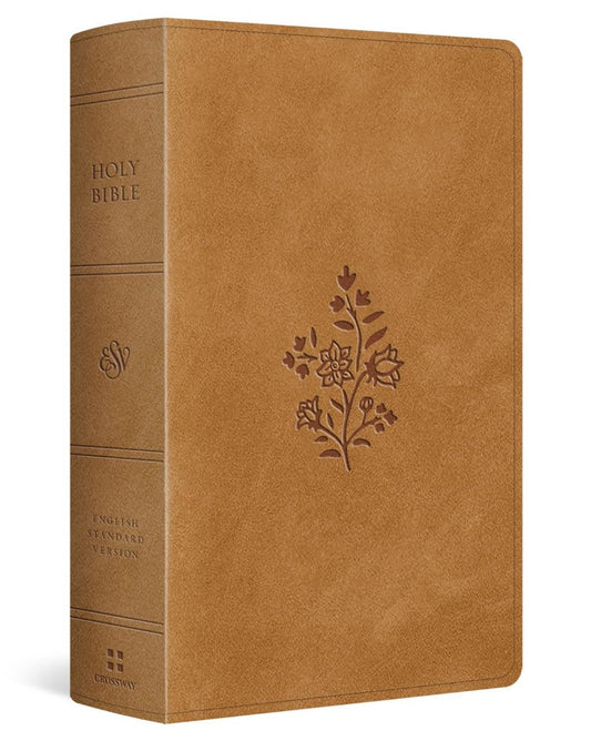 ESV Giant Print Personal Size Bible, Red Letter, Caramel - Re-vived