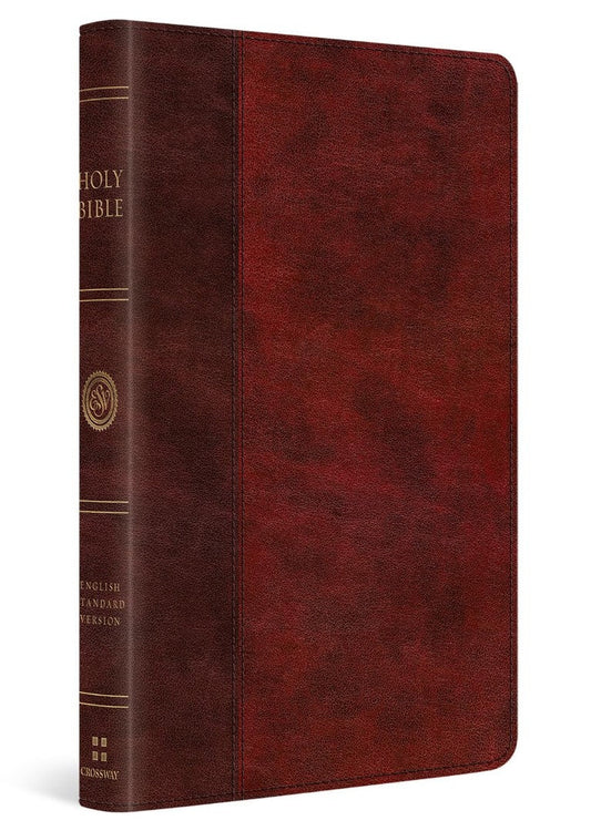 ESV Large Print Thinline Bible, Burgundy/Red - Re-vived