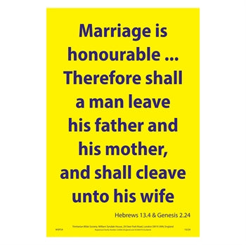 Waterproof Scripture Poster: Hebrews 13:4 & Genesis 2:24 - Re-vived