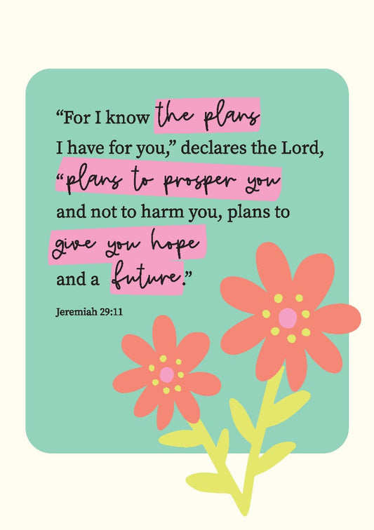 For I Know The Plans Flower A5 Notebook - Re-vived